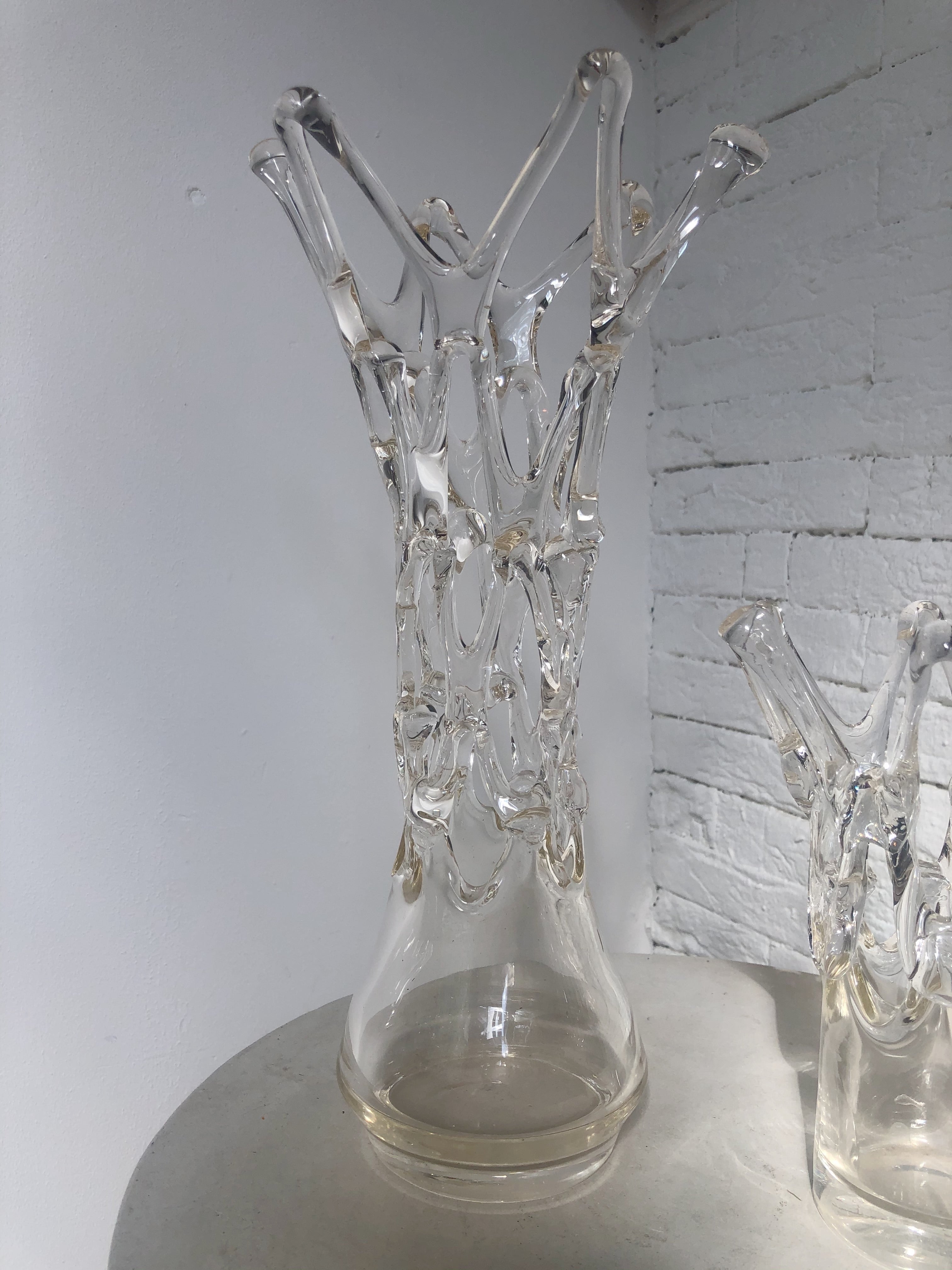 SET OF VINTAGE GLASS VASES