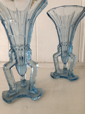 SET OF VINTAGE GLASS VASES