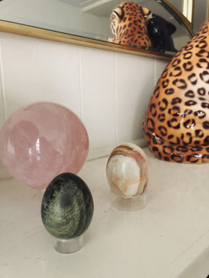 SET OF MARBLE EGGS