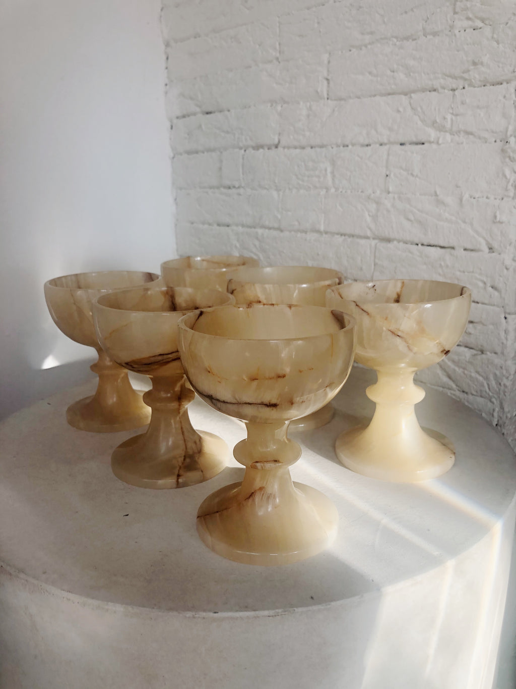 VINTAGE STONE GOBLETS