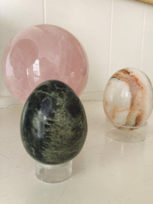 SET OF MARBLE EGGS