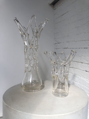 SET OF VINTAGE GLASS VASES