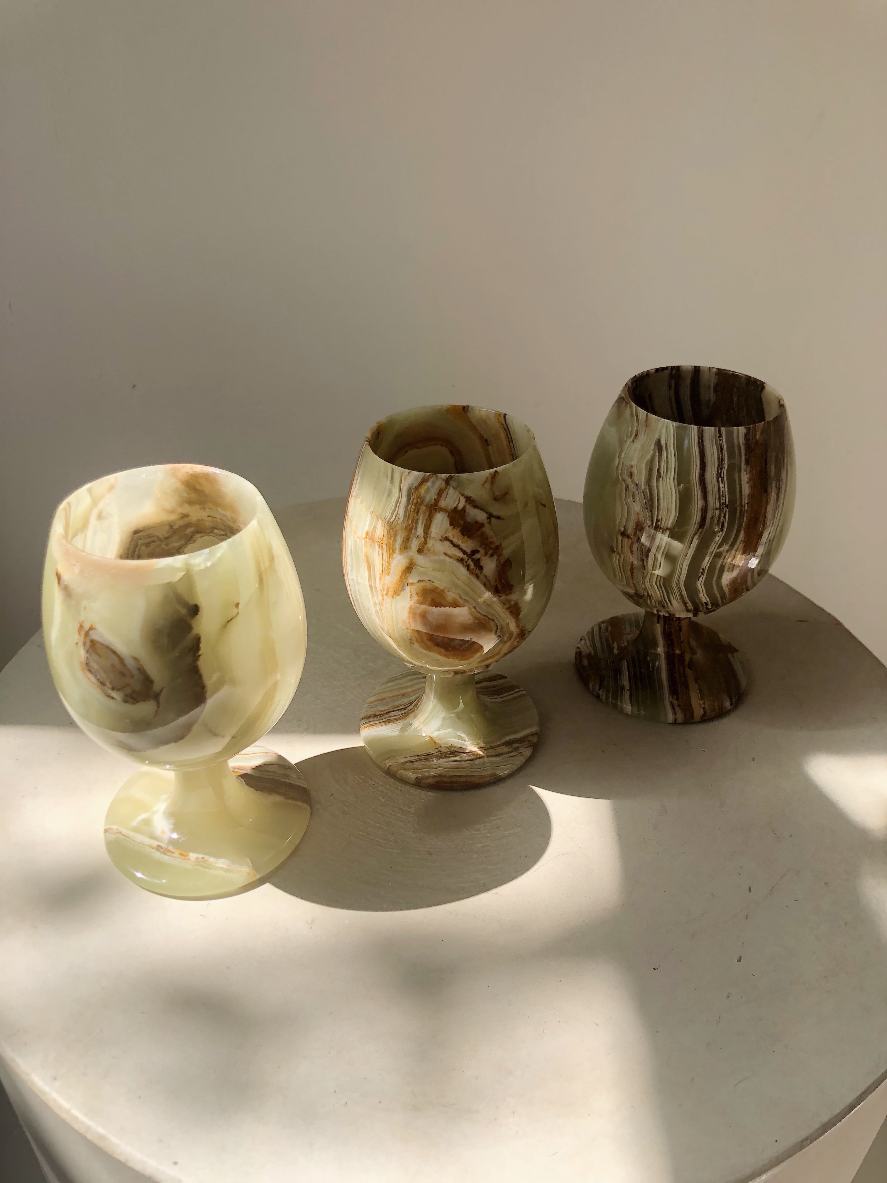 NATURAL STONE GOBLETS