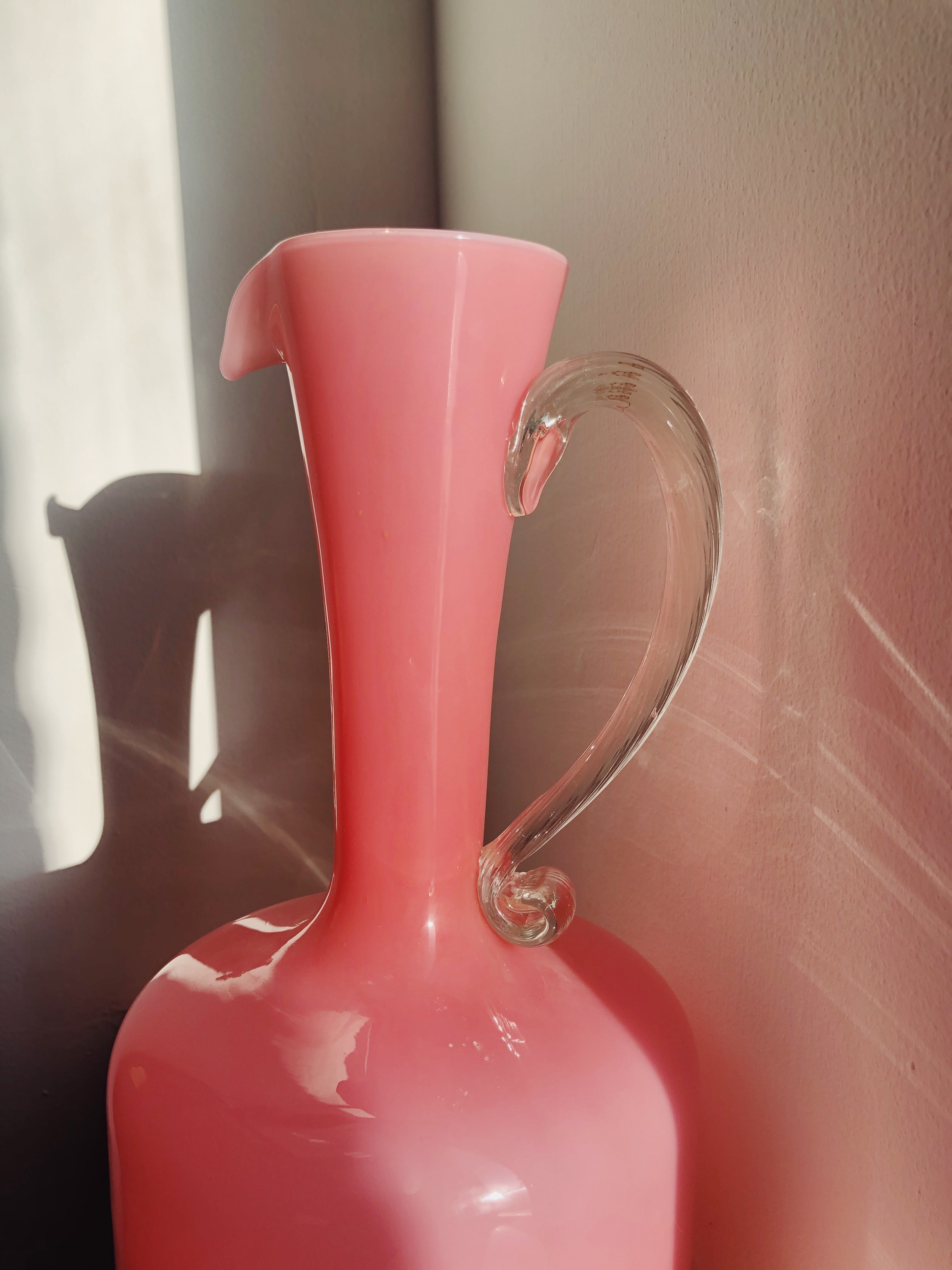 PINK GLASS DECANTER