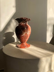 BROWN RED MARBLE VASE
